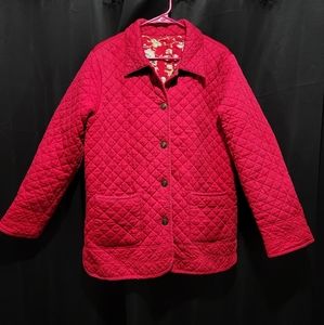Vintage Quilted Reversible Red Floral Jacket